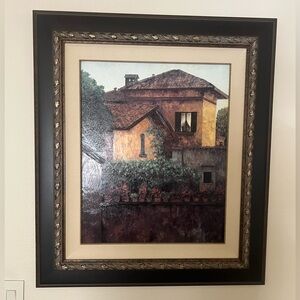 Vintage Golden Villa Framed Italian Tuscan Landscape Print By Baldwin Art Group.